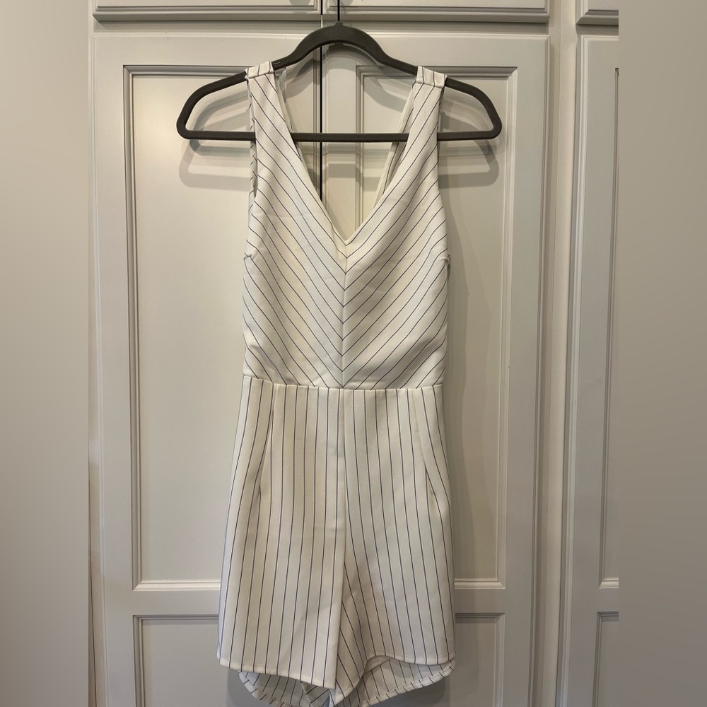 Black and White Stripe Romper